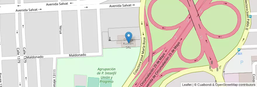 Mapa de ubicacion de Dimex Kusten SRL en Argentine, Santa Fe, Departamento Rosario, Municipio De Rosario, Rosario.