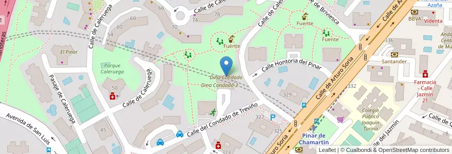 Mapa de ubicacion de Dina Condado en Испания, Мадрид, Мадрид, Área Metropolitana De Madrid Y Corredor Del Henares, Мадрид.