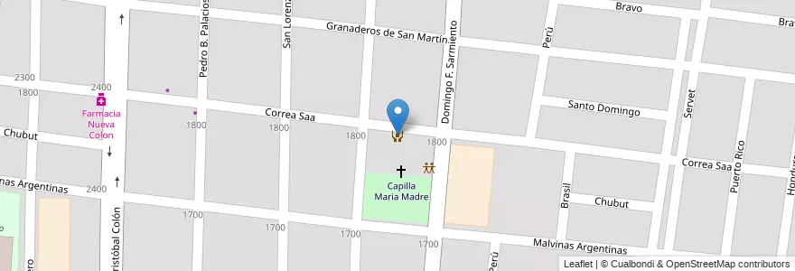 Mapa de ubicacion de DINFA Centro de Desarrollo Infantil y Familiar 11 Huellitas de amor en آرژانتین, شیلی, Mendoza, Departamento Guaymallén, Distrito Belgrano.
