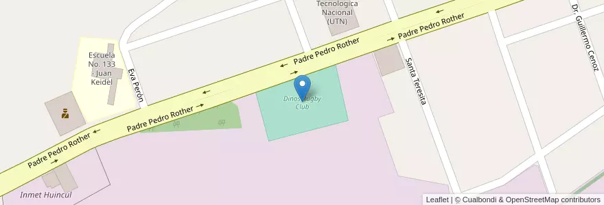 Mapa de ubicacion de Dinos Rugby Club en 아르헨티나, 칠레, 네우켄주, Departamento Confluencia, Municipio De Plaza Huincul, Plaza Huincul.