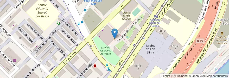 Mapa de ubicacion de D'ins. escola restaurant en Spanien, Katalonien, Barcelona, Barcelonès, Barcelona.