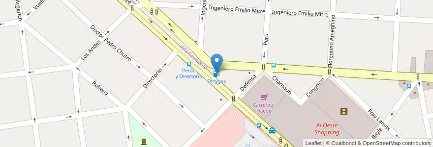Mapa de ubicacion de Dinygas en Argentinien, Provinz Buenos Aires, Partido De Morón.