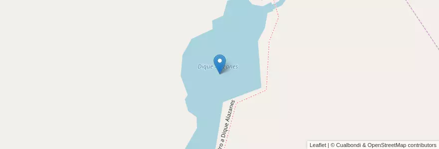 Mapa de ubicacion de Dique Alazanes en アルゼンチン, コルドバ州, Departamento Punilla, Pedanía Dolores, Municipio De Cosquín, Municipio De Capilla Del Monte.