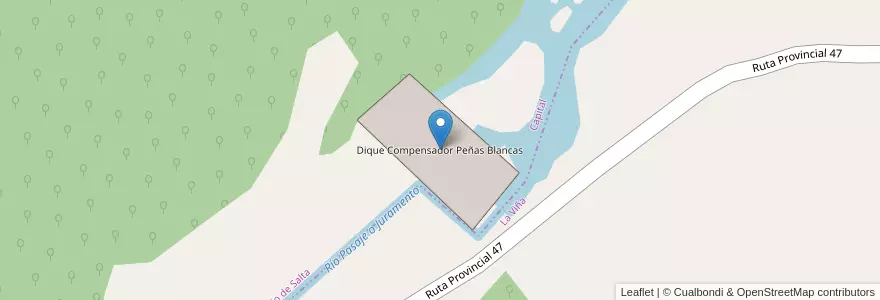Mapa de ubicacion de Dique Compensador Peñas Blancas en الأرجنتين, Salta, Capital, Municipio De Salta.