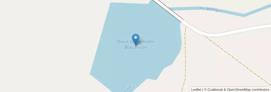 Mapa de ubicacion de Dique Gobernador Blas Brisoli en Argentina, Cile, Mendoza, Departamento Malargüe, Distrito Ciudad De Malargüe.