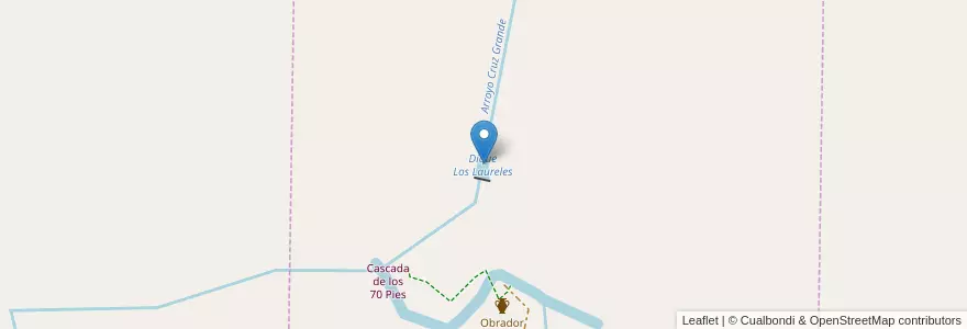 Mapa de ubicacion de Dique Los Laureles en Arjantin, Córdoba, Departamento Punilla, Pedanía Dolores, Municipio De Cosquín, Municipio De La Cumbre.