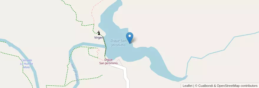 Mapa de ubicacion de Dique San Jerónimo en アルゼンチン, コルドバ州, Departamento Punilla, Pedanía Dolores, Municipio De La Cumbre.