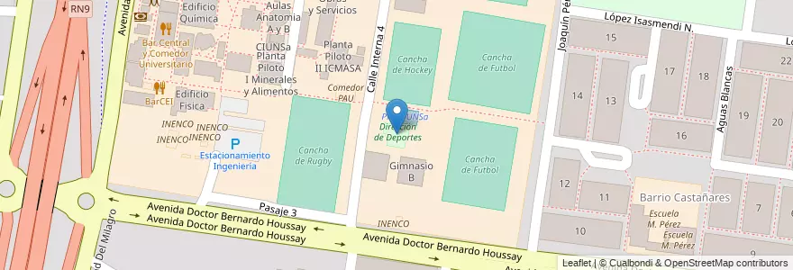 Mapa de ubicacion de Dirección de Deportes en Argentinië, Salta, Capital, Municipio De Salta, Salta.