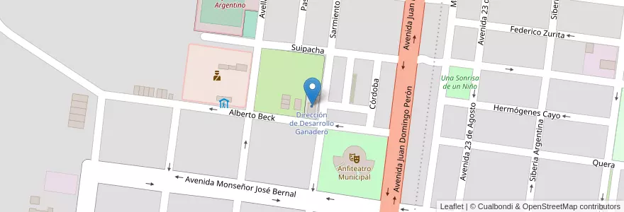 Mapa de ubicacion de Dirección de Desarrollo Ganadero en Arjantin, Jujuy, Departamento Cochinoca, Municipio De Abra Pampa, Abra Pampa.