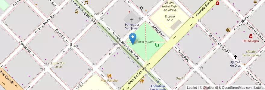 Mapa de ubicacion de Dirección de Paseos y Jardines en Argentine, Chaco, Departamento San Fernando, Resistencia, Resistencia.