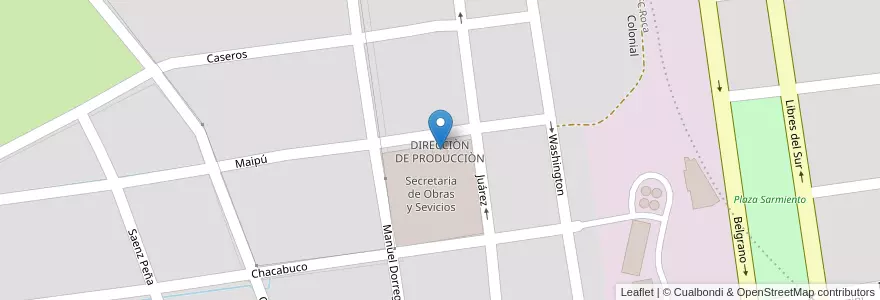 Mapa de ubicacion de DIRECCIÒN DE PRODUCCIÒN en Argentina, Buenos Aires, Partido De Chascomús, Chascomús.
