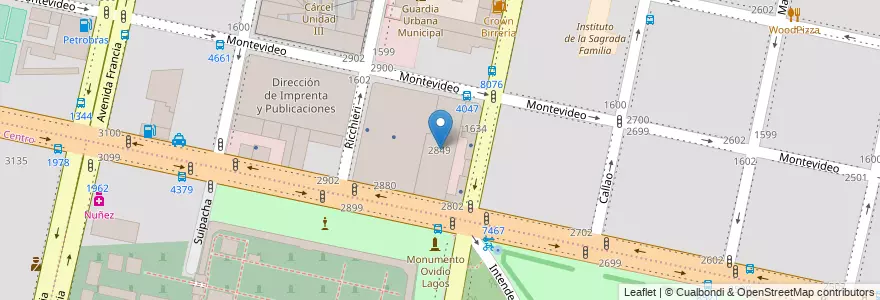 Mapa de ubicacion de Dirección General de Alumbrado Público en الأرجنتين, سانتا في, Departamento Rosario, Municipio De Rosario, روساريو.