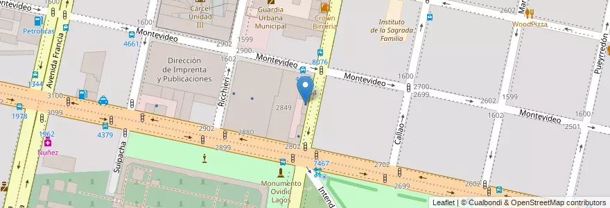 Mapa de ubicacion de Dirección General de Fiscalización del Transporte (Sec. Serv. Públicos y M. Ambiente) en Argentinië, Santa Fe, Departamento Rosario, Municipio De Rosario, Rosario.