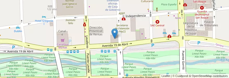 Mapa de ubicacion de Dirección General de Inmuebles en الأرجنتين, Jujuy, Departamento Doctor Manuel Belgrano, Municipio De San Salvador De Jujuy.
