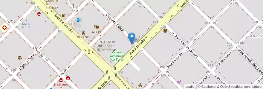 Mapa de ubicacion de Dirección General de Inspecciones en Аргентина, Чако, Departamento San Fernando, Ресистенсия, Resistencia.