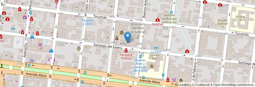 Mapa de ubicacion de Dirección investigaciones complejas en 아르헨티나, Misiones, Departamento Capital, Municipio De Posadas, Posadas.
