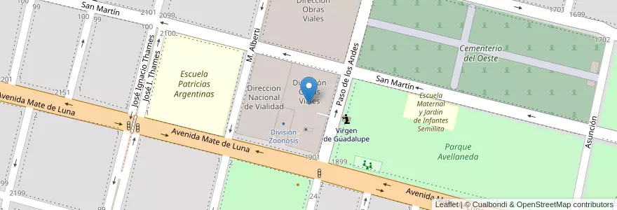 Mapa de ubicacion de Dirección Obras Viales en Arjantin, Tucumán, San Miguel De Tucumán, Departamento Capital, San Miguel De Tucumán.