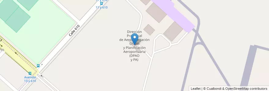 Mapa de ubicacion de Dirección Provincial de Aeronavegación Oficial y Planificación Aeroportuaria (DPAO y PA), Villa Elvira en アルゼンチン, ブエノスアイレス州, Partido De La Plata, Villa Elvira.