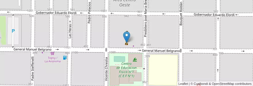 Mapa de ubicacion de Direccion Seguridad Neuquen en Argentinien, Chile, Provinz Neuquén, Departamento Confluencia, Municipio De Neuquén, Neuquén.