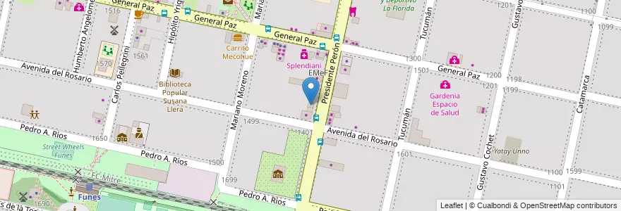 Mapa de ubicacion de DirectTV en آرژانتین, سانتافه, Departamento Rosario, Municipio De Funes, Funes.