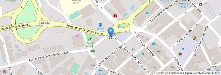 Mapa de ubicacion de Disco Revolution en 西班牙, Catalunya, 赫罗纳, Selva, Lloret De Mar.