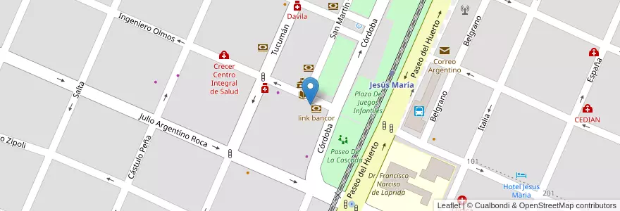 Mapa de ubicacion de Disco en 아르헨티나, Córdoba, Departamento Colón, Pedanía Cañas.
