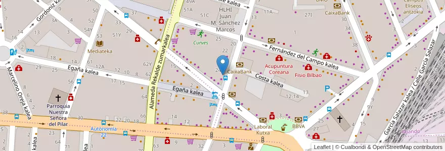 Mapa de ubicacion de Discoteca Katios en 西班牙, 巴斯克, 比斯开, Bilboaldea, 毕尔巴鄂.