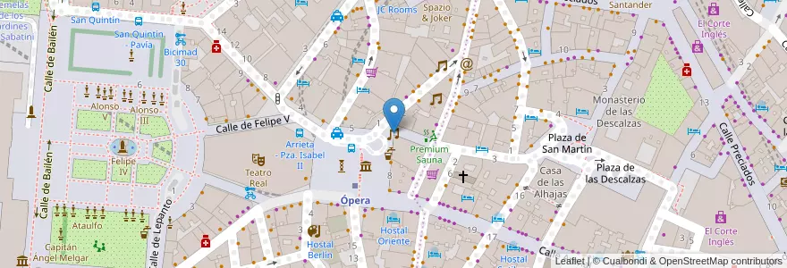 Mapa de ubicacion de Discoteca Palace en スペイン, マドリード州, Comunidad De Madrid, Área Metropolitana De Madrid Y Corredor Del Henares, Madrid.