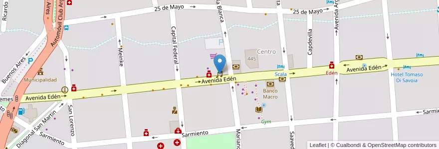 Mapa de ubicacion de Discotera en Argentina, Córdoba, Departamento Punilla, Pedanía San Antonio, Municipio De La Falda.