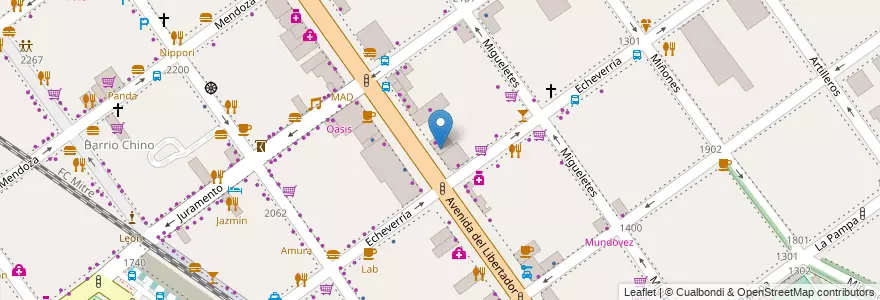 Mapa de ubicacion de Diseño Bar, Belgrano en Argentinien, Ciudad Autónoma De Buenos Aires, Buenos Aires, Comuna 13.