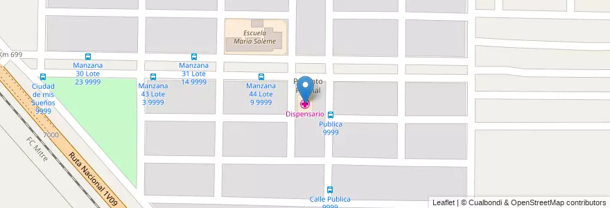Mapa de ubicacion de Dispensario en アルゼンチン, コルドバ州, Departamento Capital, Pedanía Capital, Córdoba, Municipio De Córdoba.