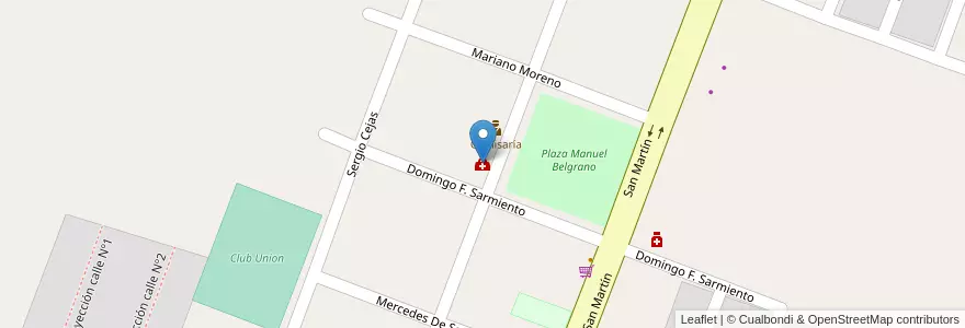 Mapa de ubicacion de Dispensario en 阿根廷, 智利, Mendoza, Departamento Tunuyán, Distrito Vista Flores.