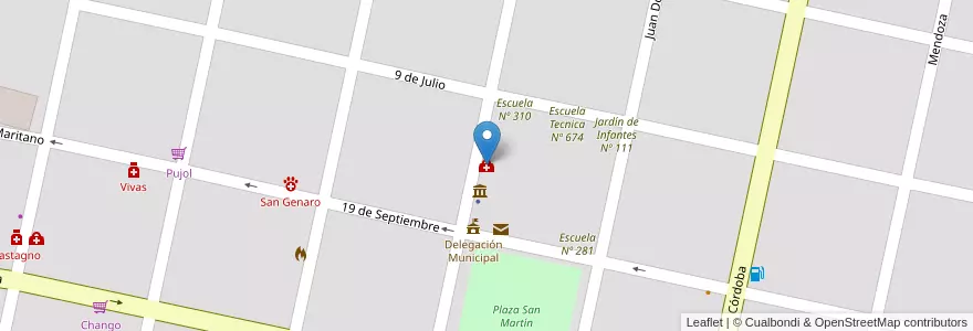 Mapa de ubicacion de Dispensario en Argentinië, Santa Fe, Departamento San Jerónimo, Municipio De San Genaro, San Genaro.