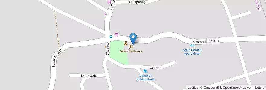 Mapa de ubicacion de Dispensario en アルゼンチン, コルドバ州, Departamento Punilla, Pedanía San Roque, Municipio De Cabalango, Cabalango.