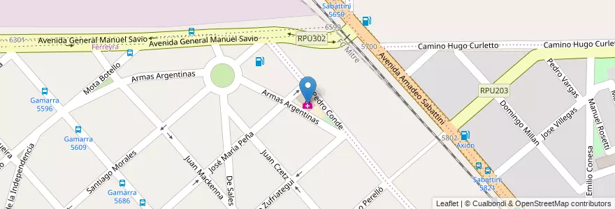 Mapa de ubicacion de Dispensario B°Ferreyra en アルゼンチン, コルドバ州, Departamento Capital, Pedanía Capital, Córdoba, Municipio De Córdoba.
