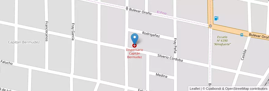 Mapa de ubicacion de Dispensario Capitán Bermúdez en الأرجنتين, سانتا في, Departamento San Lorenzo, Municipio De San Lorenzo, San Lorenzo.