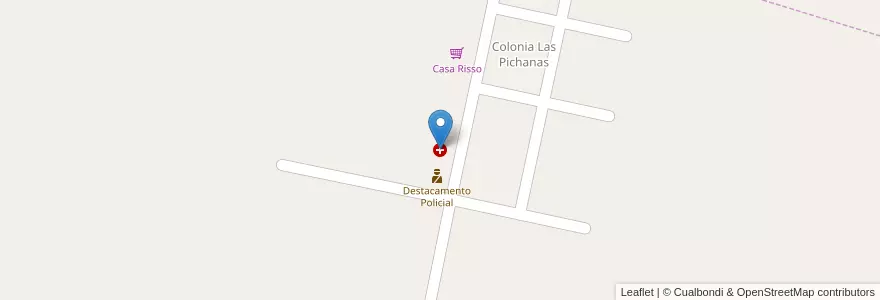 Mapa de ubicacion de Dispensario comunal en 아르헨티나, Córdoba, Departamento San Justo, Comuna De Colonia Las Pichanas, Pedanía Arroyito.
