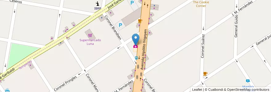 Mapa de ubicacion de Dispensario de Salud "Aráoz Alfaro" en Argentina, Buenos Aires, Partido De Lomas De Zamora, Temperley.