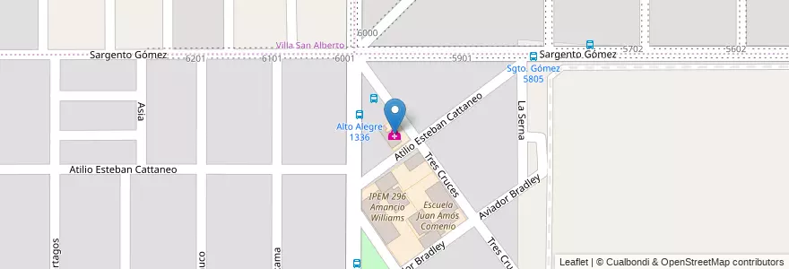 Mapa de ubicacion de Dispensario del Barrio Villa Unión en Argentinien, Provinz Córdoba, Departamento Capital, Pedanía Capital, Córdoba, Municipio De Córdoba.