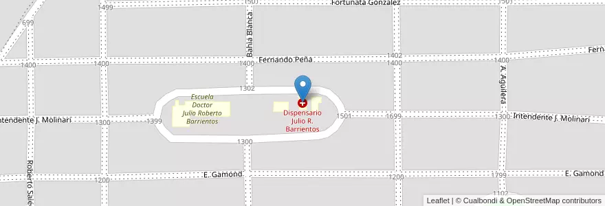 Mapa de ubicacion de Dispensario Julio R. Barrientos en آرژانتین, Córdoba, Departamento Santa María, Pedanía Alta Gracia, Municipio De Alta Gracia, Alta Gracia.