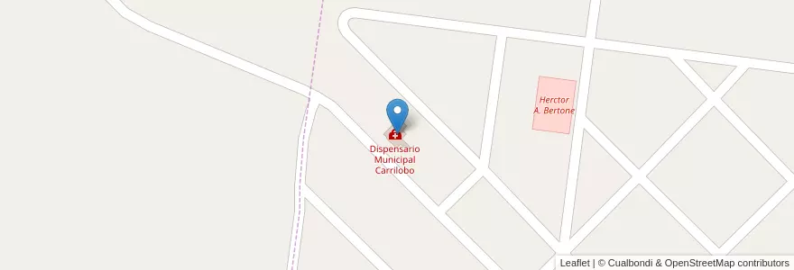 Mapa de ubicacion de Dispensario Municipal Carrilobo en Arjantin, Córdoba, Departamento Río Segundo, Pedanía Calchín.
