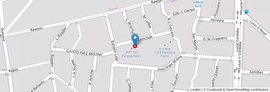 Mapa de ubicacion de Dispensario Municipal Nº 8 en آرژانتین, Córdoba, Departamento Santa María, Pedanía Alta Gracia, Municipio De Alta Gracia, Alta Gracia.