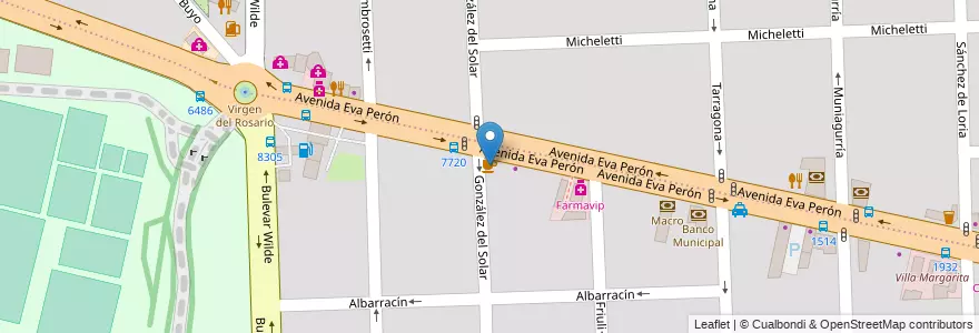 Mapa de ubicacion de Distinción en Arjantin, Santa Fe, Departamento Rosario, Municipio De Rosario, Rosario.