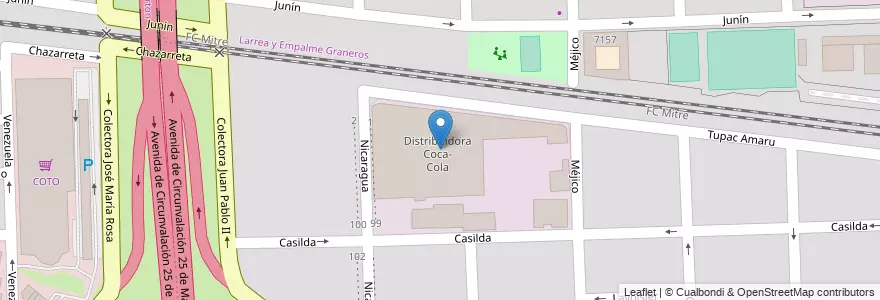 Mapa de ubicacion de Distribuidora Coca-Cola en Argentine, Santa Fe, Departamento Rosario, Municipio De Rosario, Rosario.