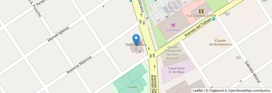 Mapa de ubicacion de Distribuidora JS en Argentina, Buenos Aires, Partido De Florencio Varela, Florencio Varela.