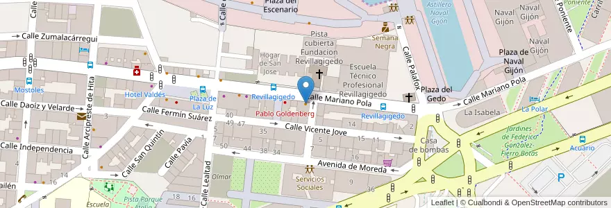 Mapa de ubicacion de Distrito 45 en 스페인, 아스투리아스, 아스투리아스, Gijón/Xixón.