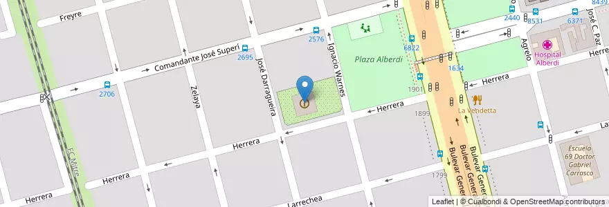 Mapa de ubicacion de Distrito Norte Villa Hortensia en 阿根廷, Santa Fe, Departamento Rosario, Municipio De Rosario, 罗萨里奥.