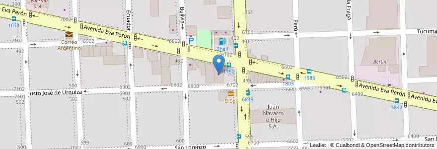 Mapa de ubicacion de Diviani GNC en Argentinien, Santa Fe, Departamento Rosario, Municipio De Rosario, Rosario.