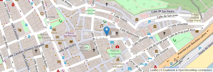 Mapa de ubicacion de Divina Gay Bar en Spagna, Comunitat Valenciana, Alacant / Alicante, L'Alacantí, Alacant / Alicante.