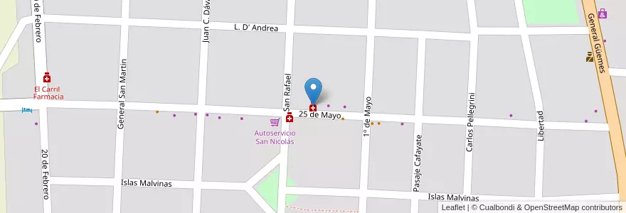 Mapa de ubicacion de Divina Misericordia en Arjantin, Salta, Chicoana, Municipio De El Carril, El Carril.